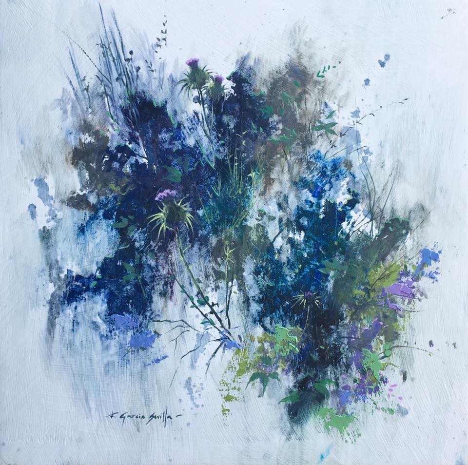 Apunte floral II - Óleo sobre madera preparada - 30x30